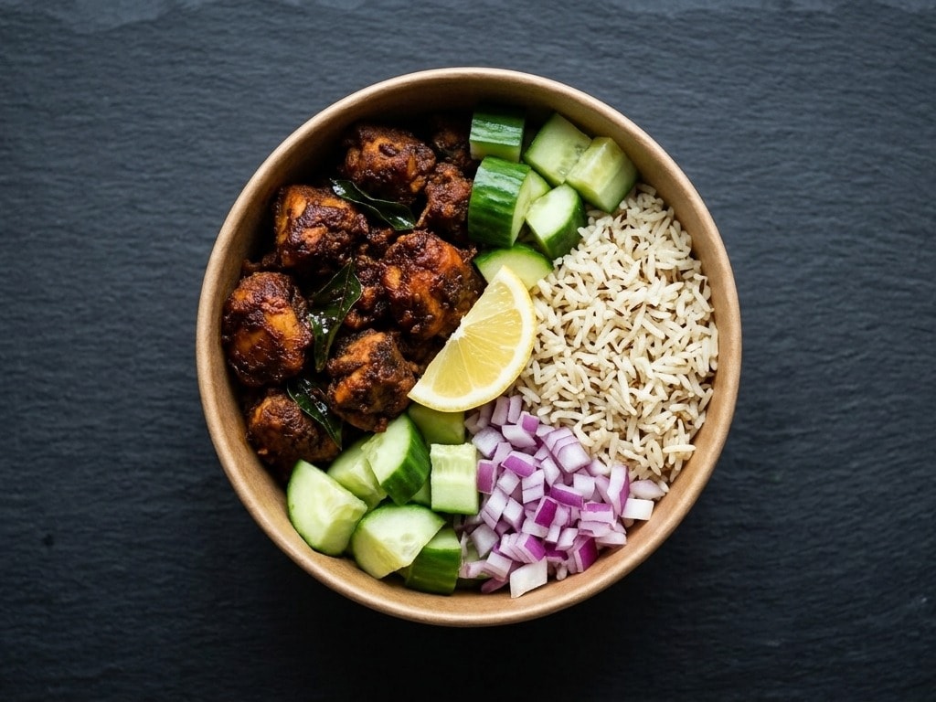 Andhra Protein Bowl — Indian-inspired spicy chicken